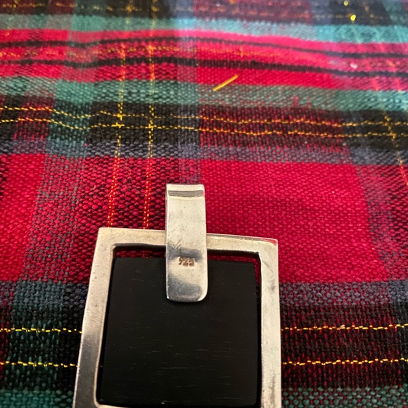 Sterling, wood and blue topaz pendant - Picture 2 of 2